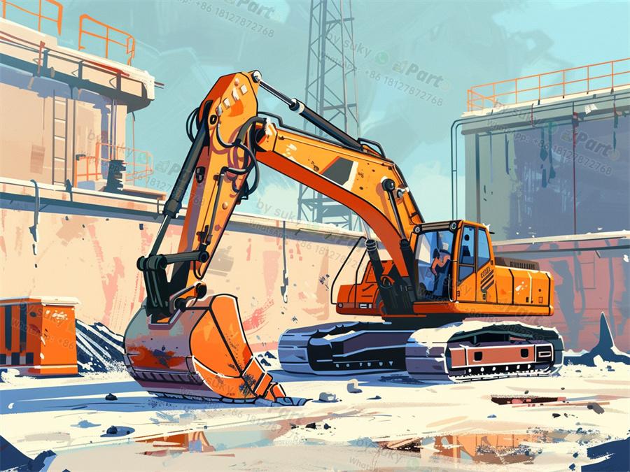 What are the basic parts of an excavator?