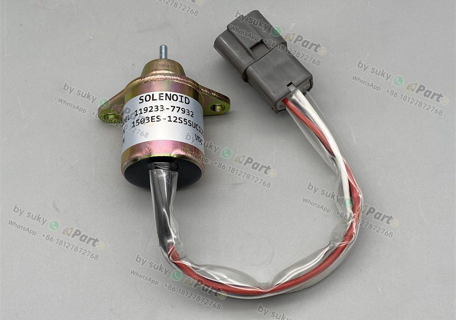 119233-77932 1503ES-12S5SUC12S 12V Stop Solenoid for Hyundai R55-5 R60-5 Komatsu PC40 PC50