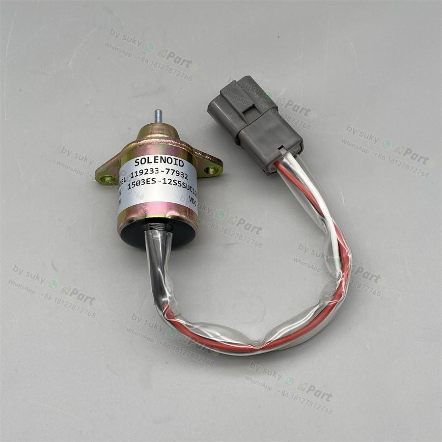 119233-77932 1503ES-12S5SUC12S 12V Stop Solenoid for Hyundai R55-5 R60-5 Komatsu PC40 PC50 119233-77932 1503ES-12S5SUC12S 12V Stop Solenoid for Hyundai R55-5 R60-5 Komatsu PC40 PC50