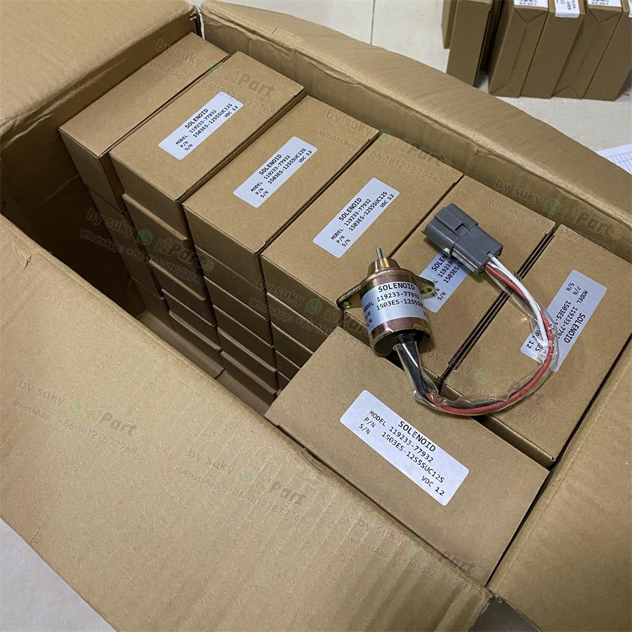 119233-77932 1503ES-12S5SUC12S 12V Stop Solenoid for Hyundai R55-5 R60-5 Komatsu PC40 PC50 119233-77932 1503ES-12S5SUC12S 12V Stop Solenoid for Hyundai R55-5 R60-5 Komatsu PC40 PC50